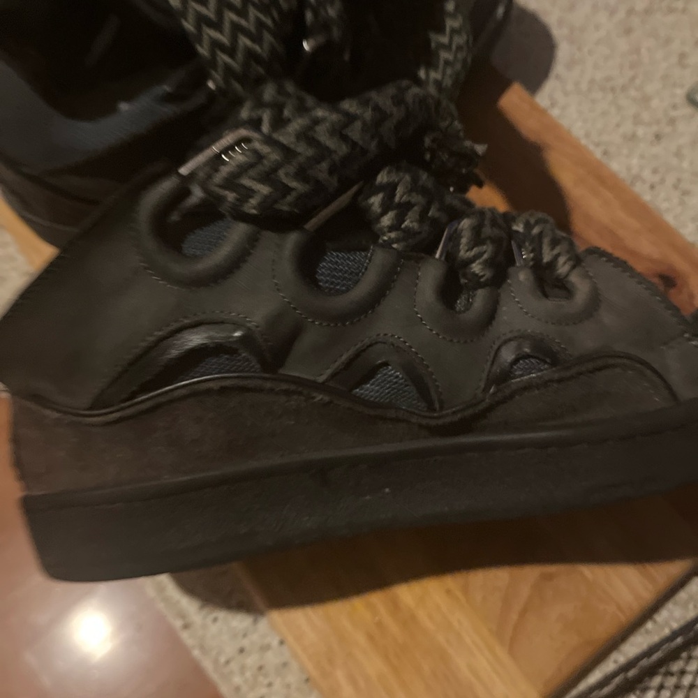 Lanvin Black and Dark Gray Athletic Sneakers